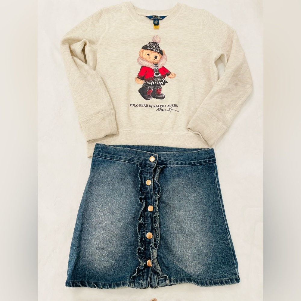 Girls Ralph Lauren Polo Bear Sweatshirt (Size: M 8-10)